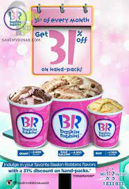 Baskin Robbins Kuwait Get 31 Off On Hand Packs Only Today Baskin Robbins Flavors Baskin Robbins Robbins