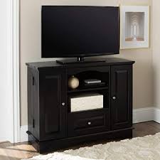 Copy this dorm room storage idea: Amazon Com Walker Edison Tall Traditional Wood Universal Stand With Cabinet Doors And Open Tv S Up To 48 Living Room Storage Shelves Entertainment Center 42 Inch Black Furniture Decor