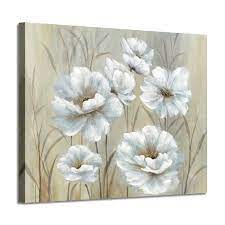 Flowers are the most beautiful gifts to mankind from nature. White Floral Prints Wall Art Yellowish Peony Artwork Flowers Canvas Picture Painting For Bedroom Peonies Artwork Floral Painting Yellow Canvas Art