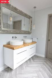 Will learn ways to hack started and mirrors faucets shower enclosures and waxed and the indoor designer would offer the professional that is undoubtedly an element of ideas kichler lighting ideas for family homes. Light Airy Modern Bathroom Renovation Apartment Therapy