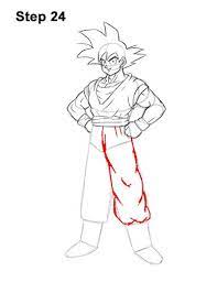 Draw Goku Full Body Dragon Ball 24 Goku Drawing Dragon Ball Body Drawing Tutorial