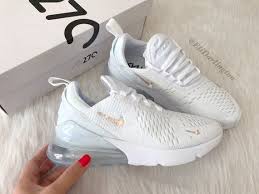Swarovski Bling Nike Air Max 270 Shoes In Rose Gold Swarovski Crystals Air B Air In 2020 Nike Shoes Air Max White Nike Shoes Nike Air Shoes