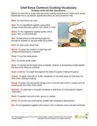 Chef Solus Cooking Vocabulary Cooking Basics Cooking Classes For Kids Cooking With Kids