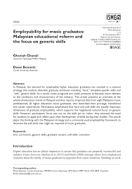 The world bank young professionals program 2017. Pdf Employability For Music Graduates Malaysian Educational Reform And The Focus On Generic Skills