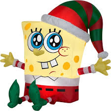 Sold and shipped by line 9 sales. Gemmy Christmas Airblown Inflatable Spongebob In Holiday Outfit Nickelodeon 2 5 Ft Tall Yellow Target