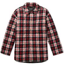 Balenciaga Oversized Quilted Checked Cotton Flannel Coat In Red For Men Lyst