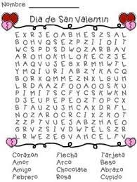 Spanish Valentine S Day Dia De San Valentin Word Search Valentines Word Search Valentines Day Words Valentine Words