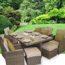 Maze Rattan Winchester 7 Piece Cube Set Including Footstools Rattan Garden Furniture Maze Rattan Outdoor Furniture Sets
