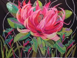 Waratah 2014 By Melinda Bula Art Quilt Flower Quilts Landscape Quilts Art Quilts