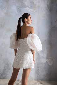короткое блестящее платье сексуальное Secret Sposa Мелестина | Купить  свадебное платье в салоне Валенсия (Москва)
