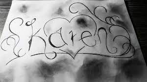 Dibujo De Nombre Karen A Lapiz Youtube