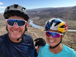 Emily Batty and Lance Armstrong join-up for a rip in Colorado