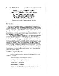 Pdf Appealing To Positive Motivations And Emotions In Social Marketing Example Of A Positive Parenting Campaign