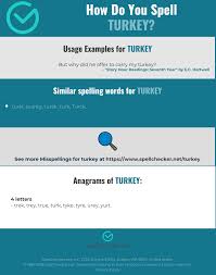 Correct Spelling For Turkey Infographic Spellchecker Net