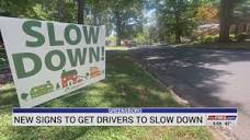 New signs placed in Greensboro to get drivers to slow down - YouTube