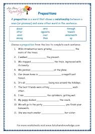 They are arranged into five units. Grade 3 Grammar Topic 17 Prepositions Worksheets Lets Share Knowledge