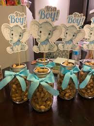 Each candle comes in a gift box and tied with an organza ribbon. It S A Boy Boy Baby Shower Centerpieces Elephant Baby Shower Decorations Dumbo Baby Shower