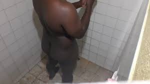 Thicc Black Man taking a Shower