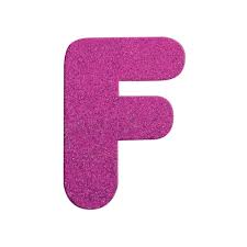 Letra F Maiúscula Rosa Glitter Brilho EVA Decoração 2x12,5CM - Lembrança  Chique