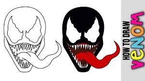 (sometimes the neck and much of the head are solid black.) How To Draw Venom Easy Step By Step Tutorial Cute Easy Drawings Youtube
