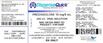 prednisolone oral solution usp15 mg per 5 ml