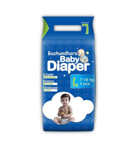 Bashundhara Baby Diaper 7-18Kg 4pc
