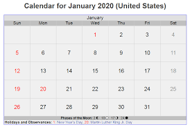 List Of January Holidays 2020 Calendar Usa Uk Canada Holiday Calendar Calendar Template Calendar