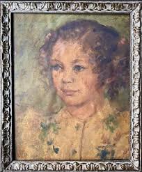 Sidney E. Dickinson 1920 Oil Portrait Of Mary (wife)