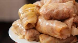 Then add the beef and pork mince, the tomato paste, crumbled stock cubes, paprika, chicken and herb salt, and salt and pepper. Sarma Stuffed Cabbage Rolls Recipe Serbian Recipes Cabbage Rolls Macedonian Food