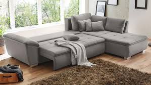 Ecksofa Cordoba In Stoff Grau Mit Schlaffunktion Und Bettkasten