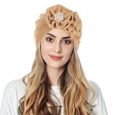 EnJoCho Stretch Head Scarf for Women Turbans Flowers Bonnet Beanie Cap  Headwraps Hats Ladies Breathable Cap