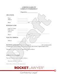 Free Limited Liability Company Worksheet | Free to Print, Save & Download