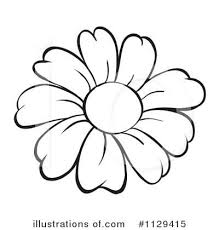 Flower Outline Clip Art Royalty Free Rf Flower Clipart Illustration By Colematt Stock Flower Line Drawings Easy Flower Drawings Flower Drawing Design