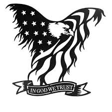Black And White Eagle Flag Tattoo In God We Trust Eagle Multi Color Option Indian Motorcycle Elk Silhouette American Flag Tattoo
