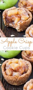 These Apple Crisp Cookie Cups Combine Classic Oatmeal Cookies With Homemade Apple Pie Filling For Th Desserts Oatmeal Cookies Chewy Thanksgiving Desserts Table