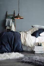 Trendige Farben Fabelhafte Schlafzimmergestaltung In Grau Blau Schlafzimmergestaltung Grau Blau Schlafzimmer Bettwasche Blau
