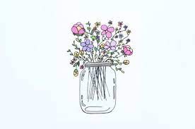 But today we decided to make another one lesson on this topic and show you how to draw flowers in a vase. Flowers In Mason Jar Zeichnen Malen Grafik