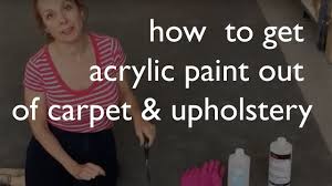 It may remove the dye on some leather. How To Remove Acrylic Paint From Carpet Upholstery Youtube