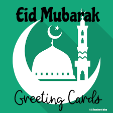 With eid mubarak and happy eid written along the top. A Teacher S Idea Eid Greeting Cards