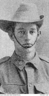 Studio portrait of 242 Private Leslie Percy Wride, 42th Battalion, of  Killarney Qld, son of Harry ...