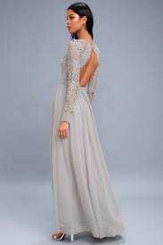 Awaken My Love Light Grey Long Sleeve Lace Maxi Dress Mod And Retro Clothing Long Sleeve Lace Maxi Dress Grey Maxi Dress Grey Long Dress