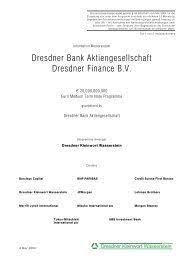 Mit iban generator für ein konto bei commerzbank wiesbaden. Dresdner Bank Aktiengesellschaft Dresdner Finance B V Xetra