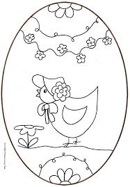 Coloriage D Un Oeuf De Paques De La Petite Poule Au Chapeau Coloriage Paques Coloriage Dessin Paques