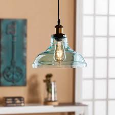 Lavinia Aqua Glass Pendant Lamp Kirklands