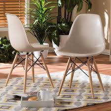 Baxton Studio Mid Century Modern Dining Chair 2 Piece Set Plastic Dining Chairs Midcentury Modern Dining Chairs Accent Chair Set