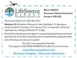 Use this card for discounts of up to 80% on most prescription drugs at over 70,000 u.s. Rx Labratory And Imaging Discount Health Services Card Term Life Insurance