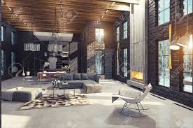 Design home interior interior design home interior home design high definition picture decoration exquisite pictures practical picture creative picture festivals printing for high definition pictures house living room christmas pictures background green design elements posters furniture and blocks. Modern Luxury Home Interior With Fireplace 3d Rendering Design Stock Photo Picture And Royalty Free Image Image 111427430