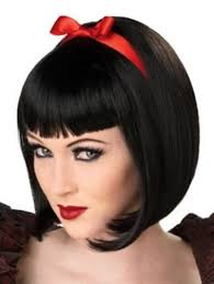 Cartoon Character Fairy Tale Cosplay Costume Wigs Snow White Alice Anna Short Wigs Black Natural Hairstyles Wigs
