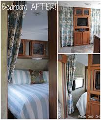 Smallest travel trailer with separate bedroom. Travel Trailer Makeover New Master Bedroom And Side Privacy Curtains Tutorial Travel Trailer Decor Trailer Decor Remodel Bedroom