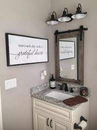 These simple bathroom decor ideas are a sure fire way to help change up your bathroom's visual plane while being easy on your wallet. 30 Best Farmhouse Bathroom Decor Ideas On A Budget Tendollarbux Com Bathroom Makeovers On A Budget Bathroom Makeover Small Master Bathroom